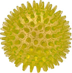 Cutie's PetBox Squeaky Rubber Spike Toy Ball for Medium, Large Dogs (3.5 Inch, Yellow)