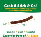 Lucky Premium Treats Lucky Shorty Slims - Sweet Potato and Chicken Jerky Dog Treats, Crunchy Dog Chew Sticks with Real Chicken and Sweet Potato for Small to Large Dogs (7 Count)