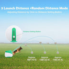 Automatic Dog Ball Launcher for Samll to Medium Dogs, Upgraded Interactive Toy Balls Thrower, Distance Adjustable Mental Stimulating Dog Toys with 4 Etpu Balls 2.2 Inch (Green)