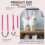 Dog Grooming Belly Straps Hot Pink Pet Grooming Supplies 3 Sets Professional Dogs Belly Band Pets Dogs Groomer Extension Strap Table Arm Loop Extender for Small Medium Large Pets (Hot Pink)