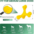 Dog Chew Toys for Aggressive Chewers Large Breed,Indestructible Bones Toy，Durable Cleaning Toothbrush Natural Rubber Dog Toys… (Yellow)