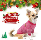 Idepet Pet Dog Classic Knitwear Sweater Fleece Coat Thickening Warm Pup Dogs Shirt Winter Pet Dog Cat Clothes Puppy Customes Clothing for Small Medium Dogs (XXS, Rosered)