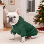 2 Pack Dog Hoodie Sweaters for Small Medium Dogs Warm Dog Clothes for Large Dogs Soft Waffle-Like Laminated Sweatshirt Bulldog (Dark Green+Wine Red, 3XL (Back: 29.5",Chest: 36.5", Neck: 27"))