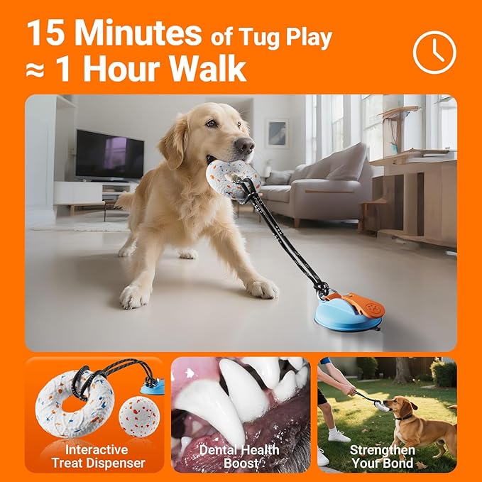 Aktor E-TPU Dog Balls, Interactive Dog Toys Tug of War, Teething Toys for Boredom to Keep Them Busy, Indestructible Dogs Toy for Dogs 2 Types (5 inch, Orange-Blue)