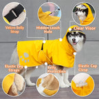 Dog Raincoat Hooded Slicker Poncho - Reflective Lightweight Pet Rain Jacket Coat,Dog Waterproof Raincoat with Adjustable Belly Strap for Small,Medium, Large Dogs