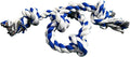 4Knines Dog Rope Toy with 5 Knots – 36-Inch Heavy-Duty Tug for Medium & Large Breeds – Durable Cotton for Chewing, Fetch, and Tug-of-War – Interactive Dog Toy for Exercise and Play – Blue