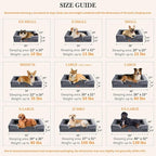 Comfort Expression Orthopedic Dog Bed for Large Dogs 36x27 Inch, Waterproof Supportive Egg Crate Foam Large Pet Bed with Removable Bolsters, Dog Couch with Washable Cover & Non-Slip Bottom, Dark Grey