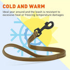 Dogline Biothane Waterproof Dog Leash Strong Coated Nylon Webbing with Black Hardware Odor-Proof Easy to Clean High Performance for Small or Large Dogs Made in USA 2 ft Lead, Coyote Brown