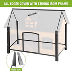GUTINNEEN Dog House Outdoor Insulated with Strong Metal Frame and 6 Sided Insulation, Outside Dog Kennel for Small to Medium Dogs Puppy Cage for Winter Weatherproof