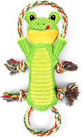Plush Dog Toy with Crinkle Paper and Ropes - Small Interactive Puppy Toys for Medium to Large Dogs
