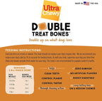 Ultra Chewy Peanut Butter Double Treat Bones: Long-Lasting Chews Made in USA, Highly Digestible, for Aggressive Chewers (Peanut Butter, 6 Count)