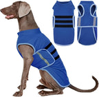 IDOMIK Warm Fleece Dog Sweater for Large Dogs,Soft Winter Dog Fleece Jacket Coat for Fall Cold Weather,Adjustable Fleeced Vest with Reflective Strips,Pullover Pet Sweatshirt for Girl Boy Dogs,Blue,3XL