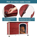 Petsfit Weatherproof Wooden Outdoor Dog House, Large, 1-Year Warranty
