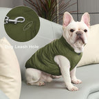 2 Layers Fleece Lined Warm Dog Jacket for Winter Cold Weather,Soft Windproof Medium Dog Coat,Green L