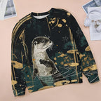 Womens Long Sleeve Tops Y2k Japanese Art Print Sweatshirts Fall Pullover for Women Crewneck Vintage Shirts Boho Tops