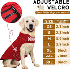Fleece Dog Coat Pet Jacket Reflective for Cold Weather for Extra Large to Small Pets(Red,2XL)