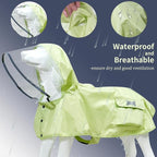 Waterproof Dog Raincoat, Adjustable Reflective Lightweight Pet Rain Clothes with Poncho Hood(Medium,Light Green)