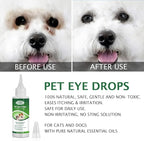 Pet Eye Drops for Dogs & Cats, Relieve Itching, Irritation & Allergies Symptoms - Natural Formula, Dog Eye Infection Treatment, Safe for Daily Use(60ml)
