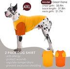 IKUPUKO 2 Pack Dog T-Shirts for Extra Large Dogs Soft Breathable Cotton Shirt Shedding Control Clothes for Great Dane, Summer Hot Weather Walking, Seaside, Park Play, XXXXXL