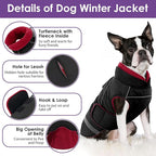 SUNFURA Dog Coat, Warm Dog Jacket for Small Dogs, Reflective Winter Coat with Fleece Lined, Windproof Pet Snowsuit Puppy Sweater Clothes, Black XS