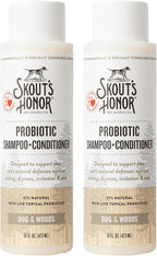 Skout's Honor Probiotic Pet Shampoo & Conditioner with Avocado Oil & Omega-3s, 97% Natural, Paraben & Sulfate-Free, Cruelty-Free, 16oz, Dog of The Woods, 2-Pack
