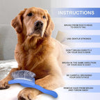 Dog Slicker Brush for Golden Doodle Grooming Kit - Dematting Brushes for Goldendoodles, Labradoodles, Poodles - Pet Hair Brush for Medium & Long Haired Dogs - Large (Blue)