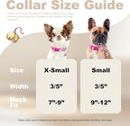 Pink Small Dog Collar with Bell - Reflective Soft Kitten-Safe Collar for Tiny Dogs, Adjustable Flower Pattern Nylon Collar for Teacup Chihuahua Pomeranian Kittens (Small Flower)