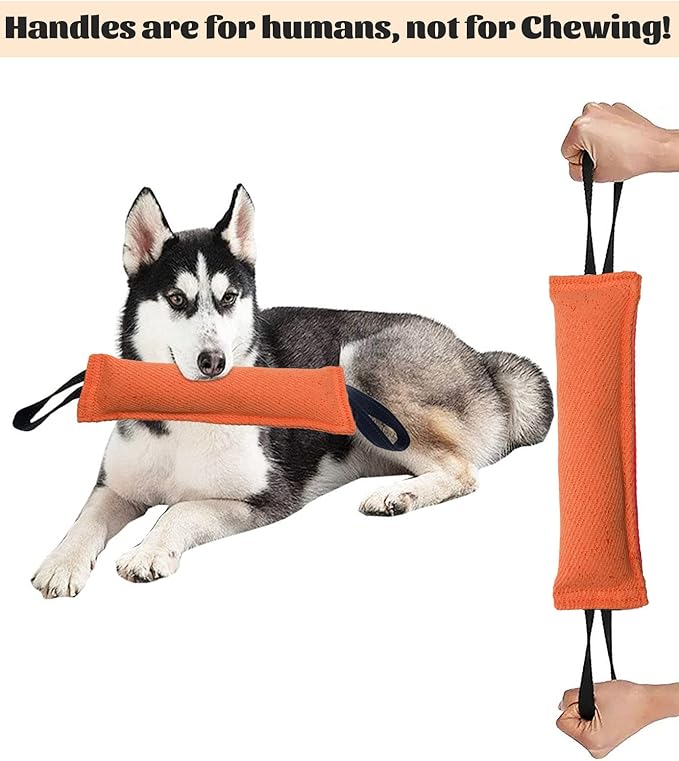 Clysrou Dog Tug Toy Dog Tough Jute Bite Pillow Lasting Training Equipment Puppy to Large Dogs Interactive Toy