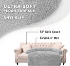 Calming Dogs/Cats Bed Mats, Dog Pad Washable Removable Couch Cover, Plush Long Fur Mat for Pets, Waterproof Lining, Perfect for Small, Medium and Large Dogs and Cats (Light Gray, 53"x39")