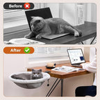 Cat Desk Bed for Remote Workers, Gamers, and Office Staff - 90° Foldable, Quality Sturdy Desk cat Bed for Indoor Cats, Comfortable Cat Bed for Desk use, Supports up to 40lbs
