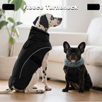 DENTRUN Medium Dog Winter Jacket - Warm Reflective Windproof Coat, Adjustable Neck & Snap Closure, Water Repellent Thick Fleece Vest, Fleece Lined for Beagle Pug, Black, M