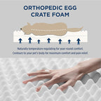 Bedsure Large Dog Bed for Crate - Comfy Flat Pet Beds with Removable Washable Cover, Orthopedic Egg Crate Foam Crate Mat, Suitable for Pet Up to 50 lbs