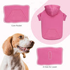 Dog Sweater & Hoodie - Solid Soft Brushed Fleece Dog Clothes with Pocket (Pink-XL)