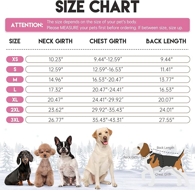 BRKURLEG Dog Winter Jacket, Warm Dog Winter Coats for Small and Medium Large Dogs, Reflective Adjustable Pet Cold Weather Coats, Waterproof Dogs Snow Jacket Clothes Fleece Vest (XL, Rose Red)