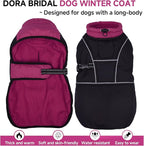 DORA BRIDAL Dachshund Coat, Fleece Lined Dog Winter Coat, Warm Dog Coats with Reflective Strips, Adjustable Waterproof Pet Jacket Clothes, S