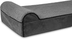The Dog’s Bed Orthopedic Headrest Dog Bed XL Grey Plush, Memory Foam, Pain Relief for Arthritis, Hip & Elbow Dysplasia, Post Surgery, Lameness, Waterproof Washable Cover