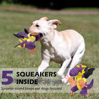 GOOLA Purple Dragon Dog Toy, Plush Squeaky Toy for Large Breeds, Interactive Fun with 5 Squeakers, Chew Toys for Puppies & Adult Dogs