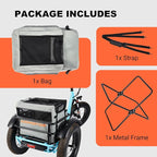 Addmotor Soft Sided Pet Carrier, Large Cat Carriers for Small Dogs Medium Large Cats up to 25 Lbs, Cat Carrier Soft for 2 Cat with Mental Frame for E-Trike Basket, Waterproof 600D, Gray