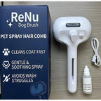 Fresh Fur Shower Brush, 3-in-1 Self-Cleaning Steamy Pet Brush for Dogs & Cats – Grooming Tool for Long & Short Hair, Removes Loose Hair & Reduces Shedding
