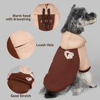 KYEESE Dog Hoodie Stretchy Pet Sweatshirt with Drawstring Soft Dog Clothes for Small Dogs Dogs Winter Coat for Cold Weather Comfort Cat Sweater Cat Coat with Leash Hole Warm Pet Clothes