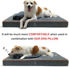 Dog Orthopedic and Crate Beds, Made of Memory and High Resilience Foram, Two-Sided Use, Providing Soft and Relatively Hard Support, with an Extra Inner Waterproof Protector (Gray, Medium)