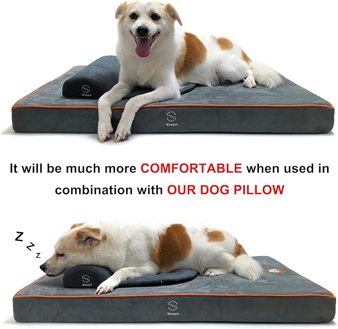 Dog Orthopedic and Crate Beds, Made of Memory and High Resilience Foram, Two-Sided Use, Providing Soft and Relatively Hard Support, with an Extra Inner Waterproof Protector (Gray, X-Small)