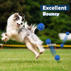 2 Pack Dog Indestructible Tennis Balls for Dogs Durable Bouncy Balls for Aggressive Chewers Interactive Dog Toys for Water Toy Fetch(White,Blue)