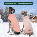 Kuoser Reversible Dog Coat – Warm Fleece & Quilted Waterproof Dog Jacket, Double-Sided Cold Weather Dogs Winter Coat with Harness Hole, Windproof Pet Snow Vest for Small Medium Large Dogs, Pink XL