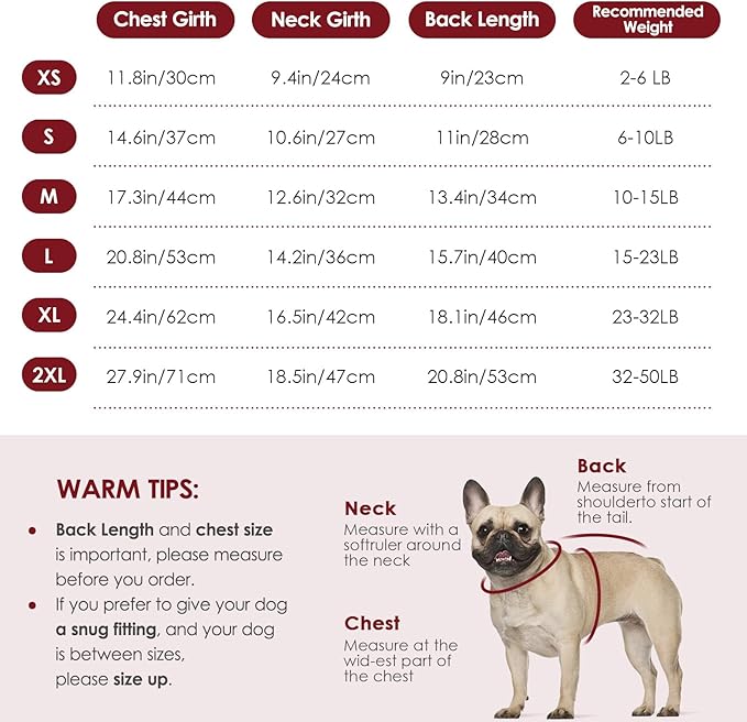 KOESON XS Dog Sweater Girl and Boy, Warm Extra Small Dog Sweater, Soft Turtleneck Doggy Sweaters with Sleeves, Thick Red Christmas Sweaters for Chihuahua, Yorkie, Red, XSmall