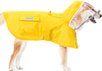 Dog Raincoat,Waterproof Rain Poncho with Hoodie, High Reflective Adjustable Pet Rain Jacket with Leash Hole for Small Medium and Large Dogs (Yellow, Large)