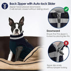 AOFITEE Dog Coat, Warm Dog Winter Coat for Small Dogs, Reflective Turtleneck Dogs Jacket with Harness Built in, Waterproof Windproof Pet Fleece Vest Snow Jacket for Cold Weather, Navy S
