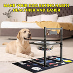 1.6Gallon Elevated Dog Water Bowl for Large Dogs, Height Adjustable (10-17.8in) Raised Stainless Steel Bowl with Spill-Proof Mat & Sturdy Metal Stand, Easy-Clean Feeder for Indoor/Outdoor Use