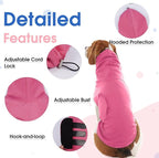 X-Large Dog Fireworks Anxiety Vest with Adjustable Chest,Hood Neck Wraps,Soft Lightweight Calming Shirt for Storms,Lightning,Separation,Home Alone(Rose)