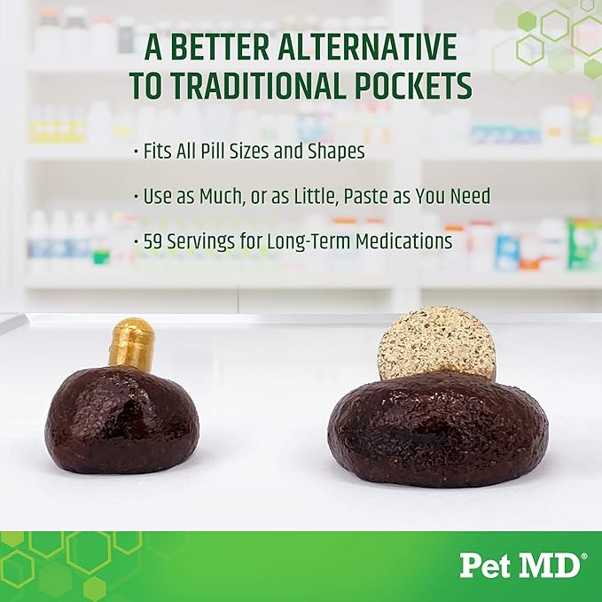 Pet MD Wrap A Pill Bacon Flavor Pill Paste for Dogs - Create a Pocket to Hide Pills and Medication - 59 Servings (Pack of 2)